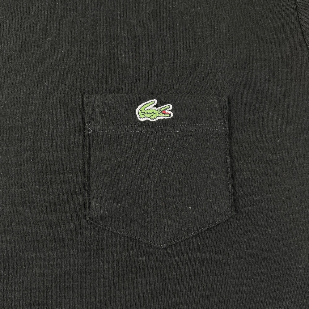 Lacoste Pocket T-Shirt Women US Size M (EU/8) Black Embroidered Logo Cotton NWT - Picture 3 of 10